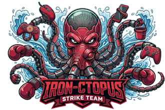 make fierce octopus gaming logo for esports team