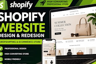 build shopify website design redesign shopify store dropshipping store eccomerce