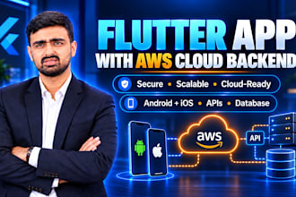 develop flutter mobile app with AWS cloud backend