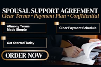 write spousal support or alwrite spousal support or alimony agreement with clear