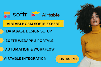 setup airtable crm, airtable automation, softr webapp, airtable database softr