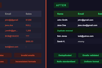 fix your messy data and deliver a clean structured excel file fast