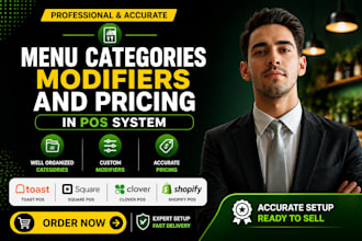 create menu categories modifiers and pricing in pos system