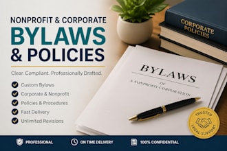 write nonprofit or corporate bylaws and policies