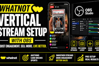 create whatnot vertical stream setup with obs for live selling success