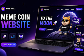meme coin landing page, meme coin website, crypto website, utility websites