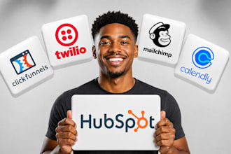 build clickfunnel hubspot twilio mailchimp calendly hubspot meetings workflows
