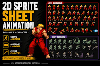 create high quality 2d sprite sheets for games and animations