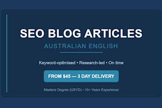 write SEO blog articles in australian english