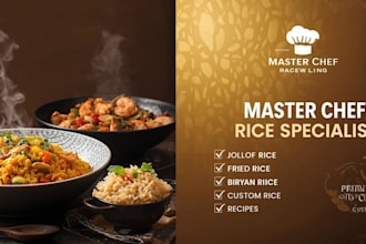 cook premium rice dishes, recipes, and custom chef meal preparation