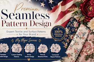 design a seamless pattern for textile design, clothing, and surface design