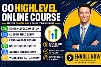 setup gohighlevel online course landing page  custom fields agency subaccount