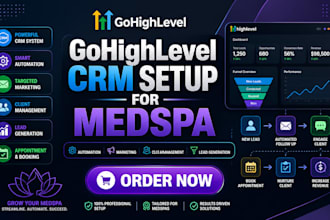 set up ghl CRM for medspa, marketing, automation and client management
