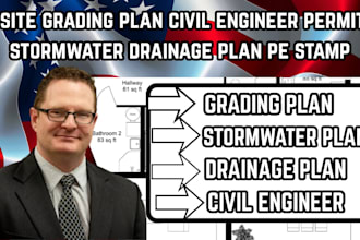 site grading plan civil engineer permit stormwater drainage plan pe stamp