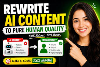 rewrite ai content to pure human quality