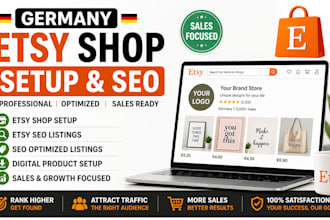 do germany etsy shop setup, etsy seo, etsy listing, etsy digital product store