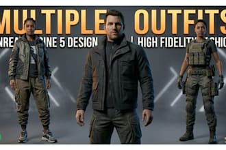 model, texture, and rig 3d metahuman outfits and accessories for unreal engine