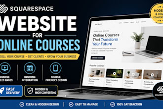 squarespace website for online courses with booking