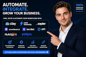 do claycom instantly ai zapier automation smart lead lemlist API hubspot yotpo