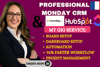 setup monday CRM monday boards automated project management workflows