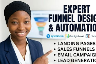 design systeme io funnel landing page gohighlevel click funnel email automation