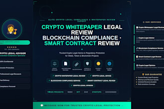 provide crypto whitepaper legal review, blockchain compliance and legal opinion