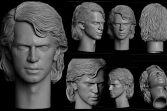 sculpt realistic 3d head model in zbrush face likeness bust stl for 3d printing