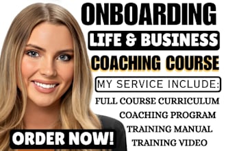 create onboarding course content training manual for business and life coaches
