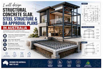design structural concrete slab steel structure australia da approval plans