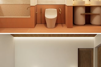design a modern interior for your bedroom and bathroom