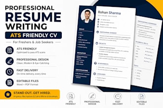 create ats friendly professional resume and CV for freshers