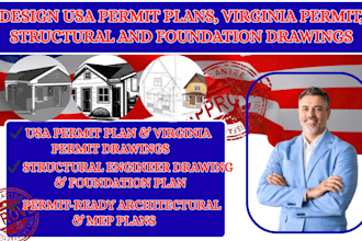 design USA permit plans, virginia permit, structural and foundation drawings
