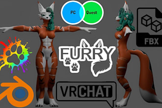 create custom anthropomorphic furry avatar anime sfw vtuber oc fursona 3d model