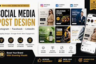 design modern instagram facebook and linkedin social media posts