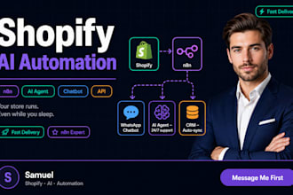 build n8n shopify automation, ai agent, workflow automation api integration rork