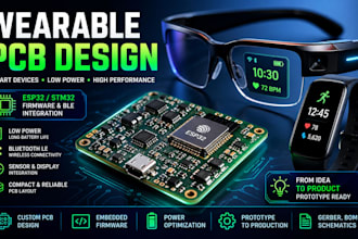 design wearable pcb, smart device electronics and esp32 firmware for iot product