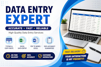 do fast and accurate data entry, typing and copy paste work