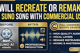 recreate or remake ai suno song with commercial use