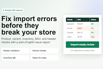 fix shopify CSV import errors and clean product data