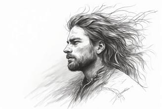 sketch a custom charcoal drawing, pencil portrait from photo