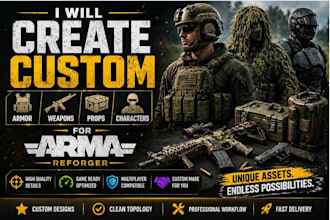 create custom arma reforger armor weapons props and characters
