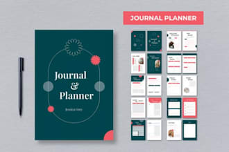 design editable canva booklet, journal tracker, calendar, workbook fillable PDF
