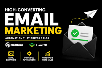 create welcome series, abandoned cart, follow up email automation, klaviyo flows
