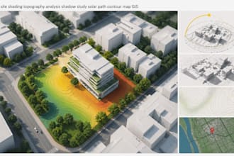 do site shading topography analysis shadow study solar path contour map gis