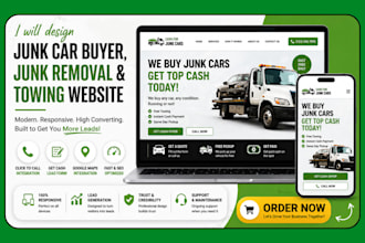 design junk car buyer, junk removal and towing website