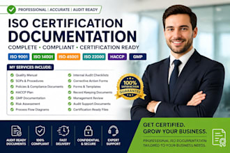 do iso 9001, 14001, 45001, 22000, haccp, gmp, certification documentation