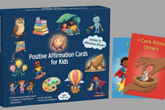 design printable affirmation motivation  conversational card game for kid, adult