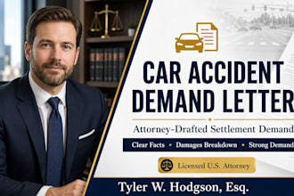 write a powerful car accident demand letter as a US attorney