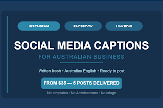 write social media captions for australian businesses