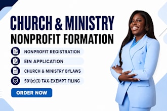 register a church or ministry nonprofit with ein, bylaws and 501c3 tax exemption
